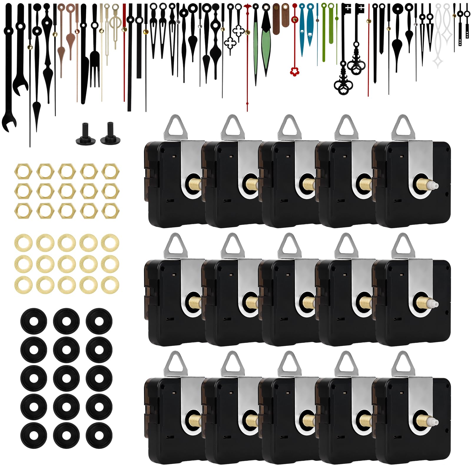Kit de moteur pour réparation d'horloge et création personnalisée avec 20 aiguilles assorties