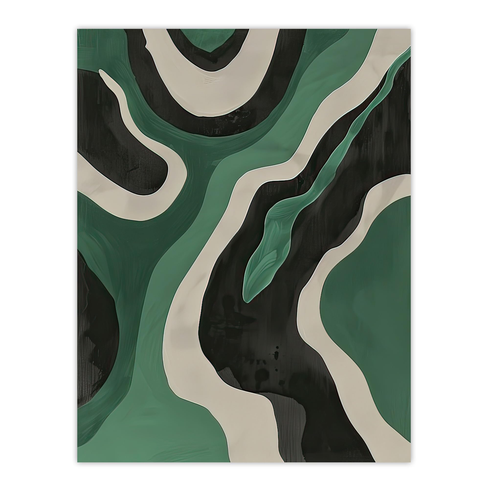 Artery8 Abstract Wall Art Print - Amazon River - Green - W18" x H24"