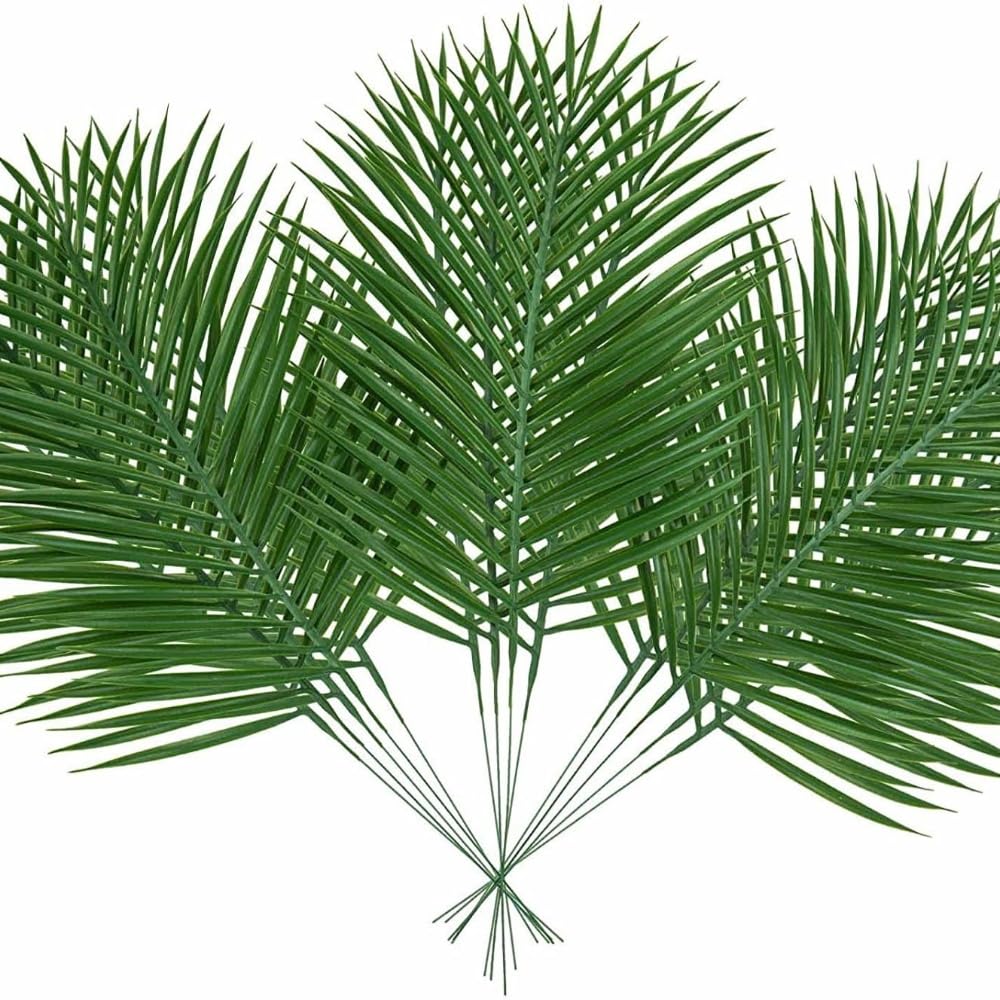Photo 1 of XIZHI 20 PCS Artificial Palm Leaves,Fake Tropical Plant, for Floral Arrangement Hawaiian Jungle Beach Wedding Party Decor