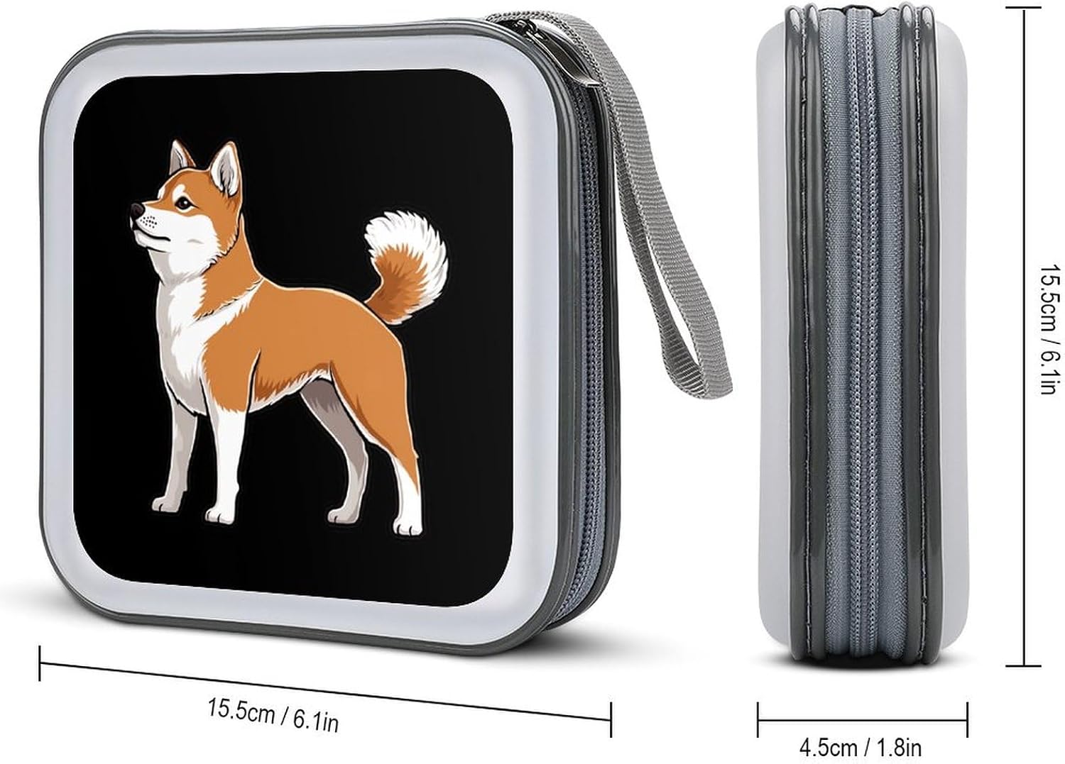 Shiba Inu Dog CD Case Portable DVD Storage Box CD Wallet Holder Binder Organizer for Car Home