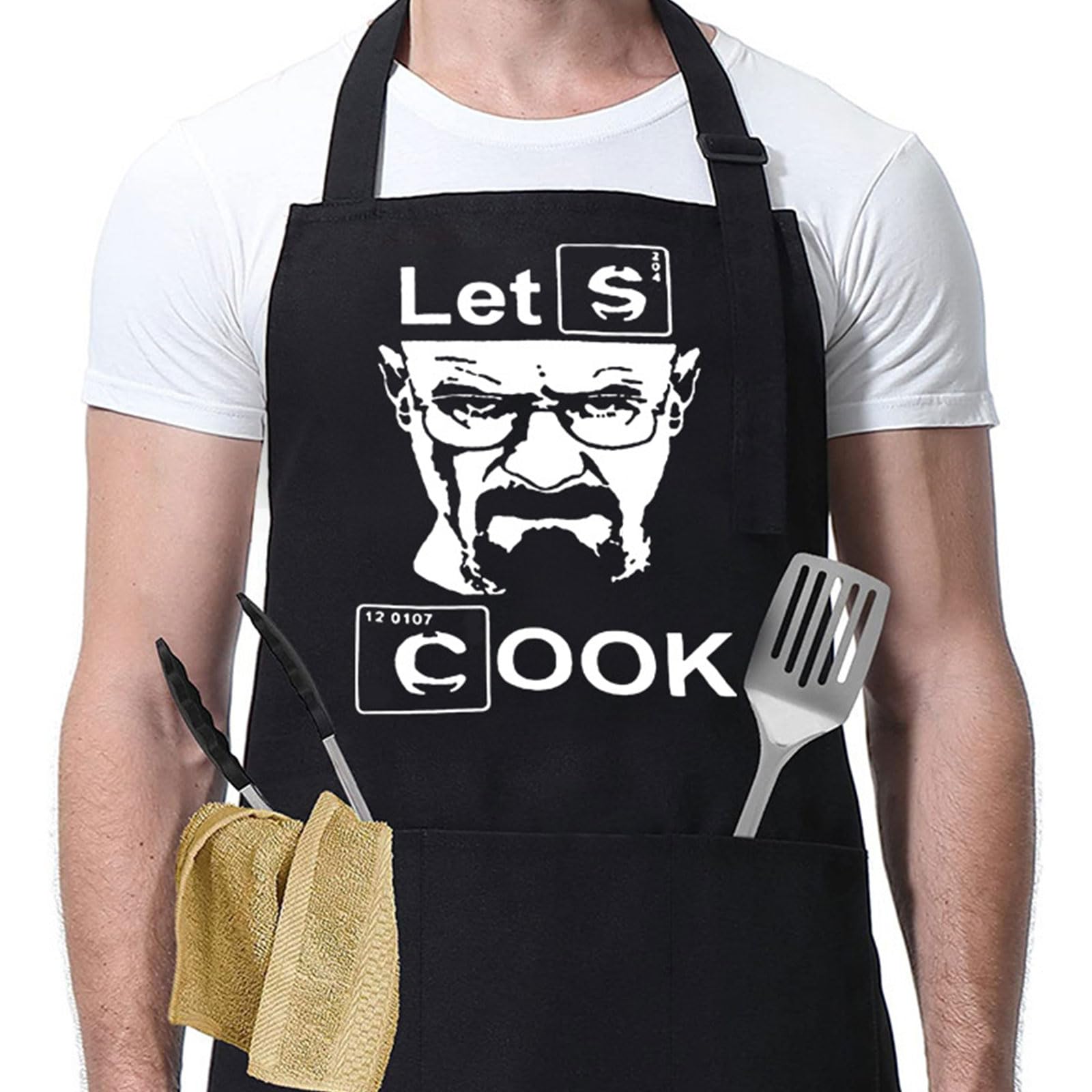 80x70cm Delantal Cocina Hombre, Delantal Personalizado, Delantales Graciosos, Delantal Hombre Divertido Delantal Personalizado Regalos Para Hombres, Papá, Esposo, Novio, Abuelo，Resistente All'acqua