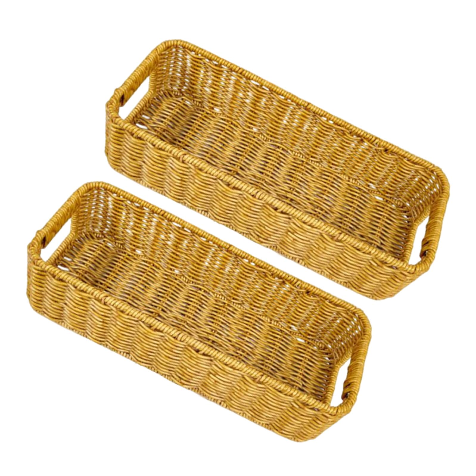 Panier organisateur en osier plastique au design japonerie naturel