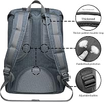 Sac à Dos KAUKKO Décontracté Noir-Gris - Léger Avec Compartiment Ordinateur 16" Pour Étudiants, Voyage, Sport Et Camping