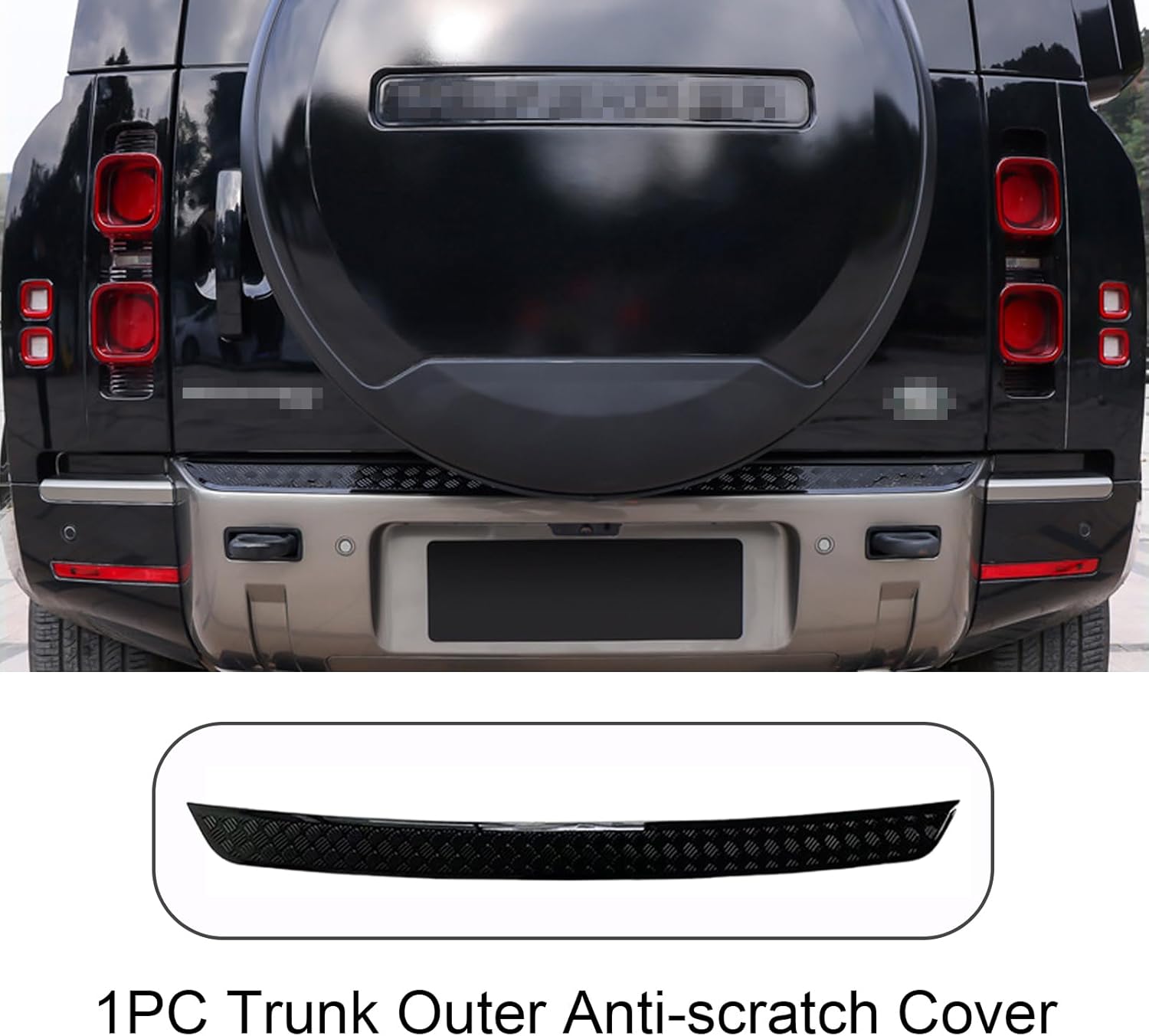 Exterior Decoration Trim Kit Fit for Landrover Defender 110 2020-2023 Body Protection kit Protection Plate Patch Plastic Parts for Vehicles (1set（9 pecs）) (Bright Black)