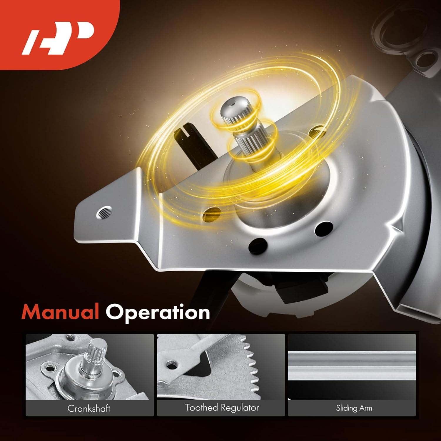 A-Premium Manual Window Regulator Rear Driver Side Compatible with Toyota Tacoma 2001 2002 2003 2004