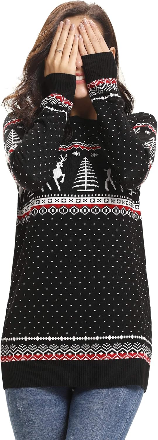 Totatuit Womens Oversized Sweaters Casual Long Sleeve Crewneck Striped Knit Pullover Tops Cute 2025 Fall Sweaters - Image 2