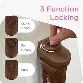 Retractable Baby Gate Perma Child Safety 33 Tall x 71 Wide, Mesh, for Stairs, Doorways, Dogs, Pets, Indoor, Outdoor, One-Handed Operation, Locking, Easy Install, Hardware Mount, Brown