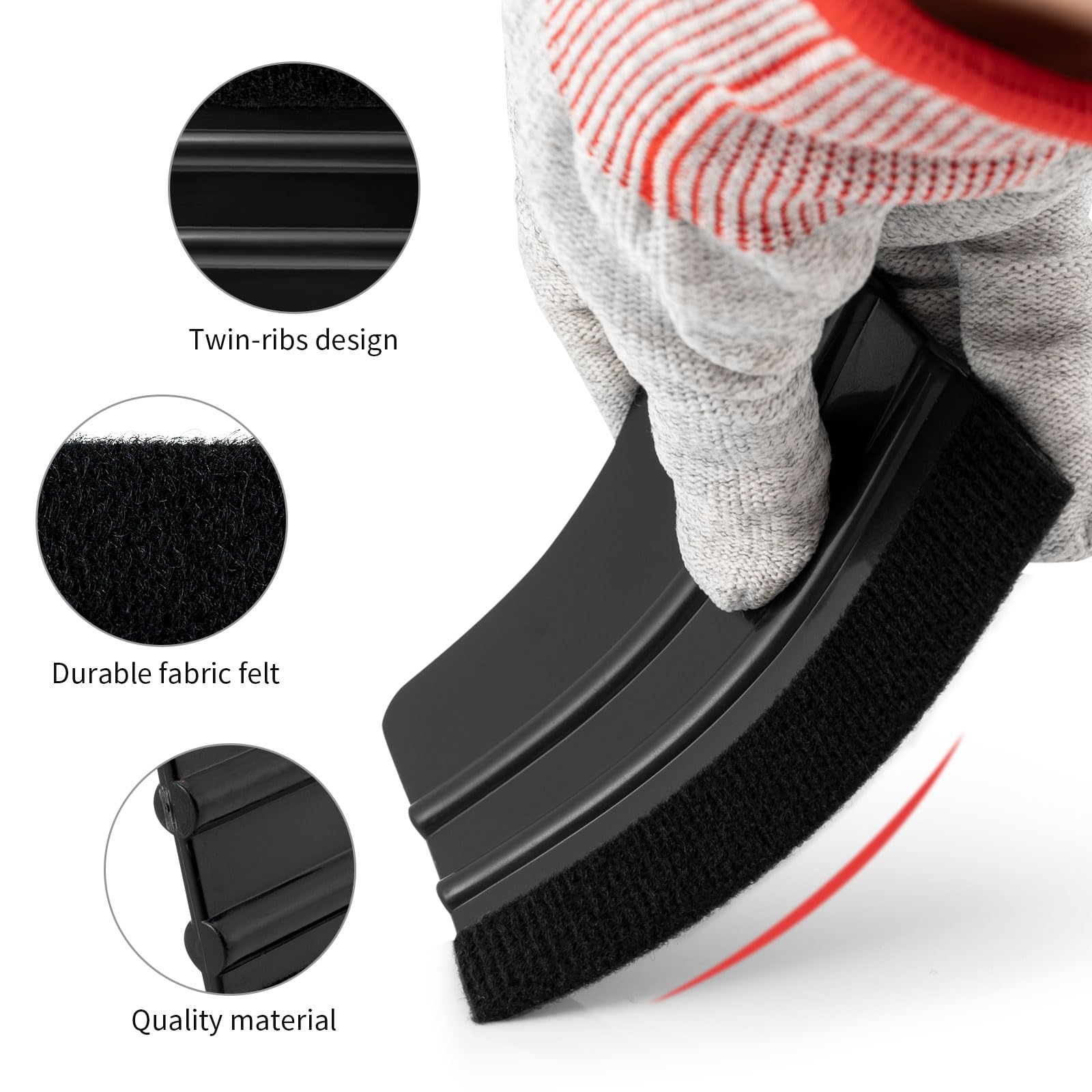NEWISHTOOL 100 Stück Vinyl-Rakel für Vinyl, flexibler Kunststoff-Rakel mit Stofffilz für Vinylfolie und Blasenentfernung, grafische Aufkleber, Schaber, klassische Vinyl-Wickelwerkzeuge