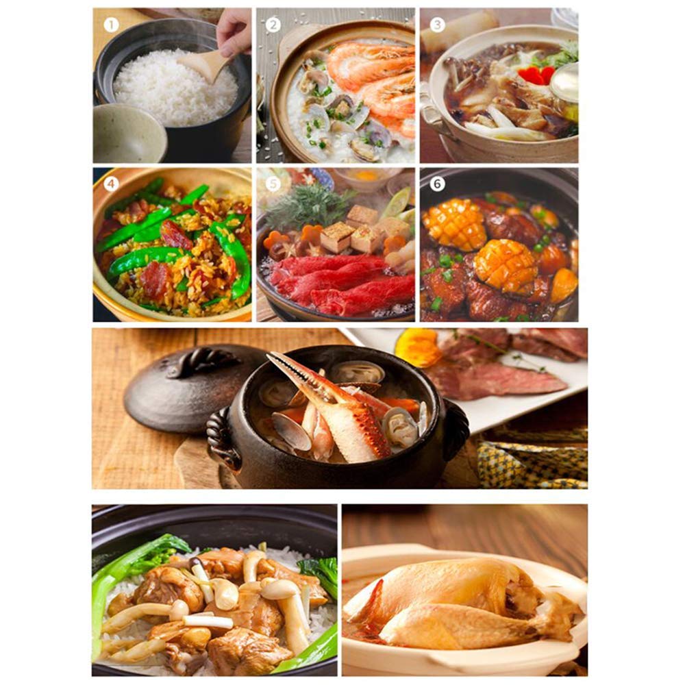 Kochtopf, Reistopf aus Steingut, japanischer Reiskocher aus Stein, Schmortopf für den Herd, Hot Pot, Keramik-Auflaufform mit Deckel, hitzebeständiger Suppentopf für Dampf