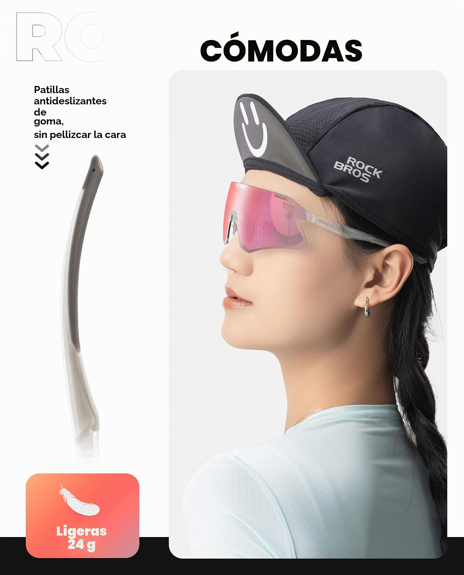 ROCKBROS Gafas de Ciclismo Fotocromáticas Gafas de Sol Deportivas Hombre y Mujer Gafas de Ciclismo de Montura TR90 para Deportes al Aire Libre Ciclismo MTB Pesca Running