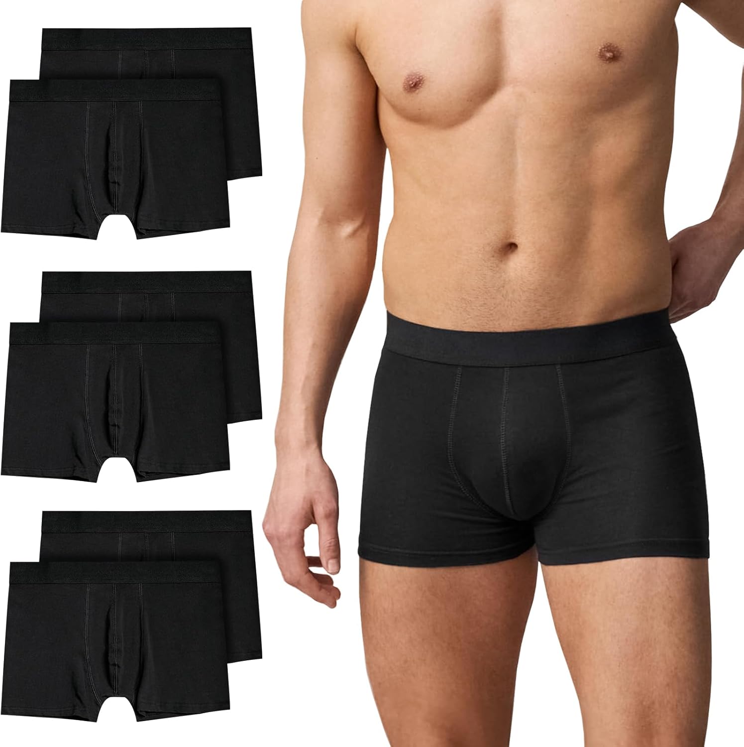QINCAO Boxershorts Mężczyzny 6-sztukowy zestaw Mężczyzna Bielizna Wnętrzne Spodnie Baumwollretroshor... za 56,99 zł