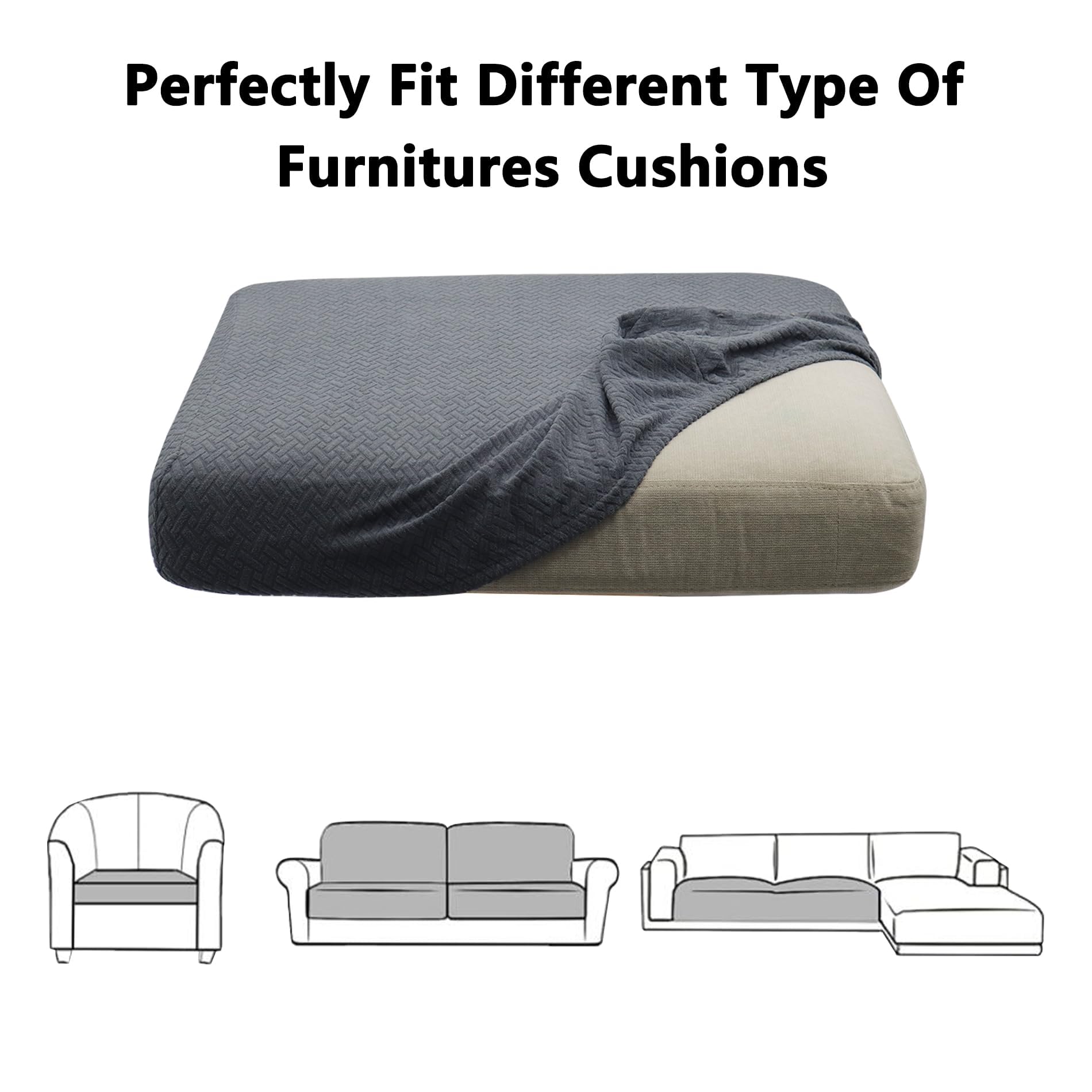 3 x wasserdichte Sofakissenbezüge, Stretch-Sitzschoner für Sessel, Loveseat und Couch, waschbar, dicker Stoff, langlebig, Pelzbezüge, Möbelschutz
