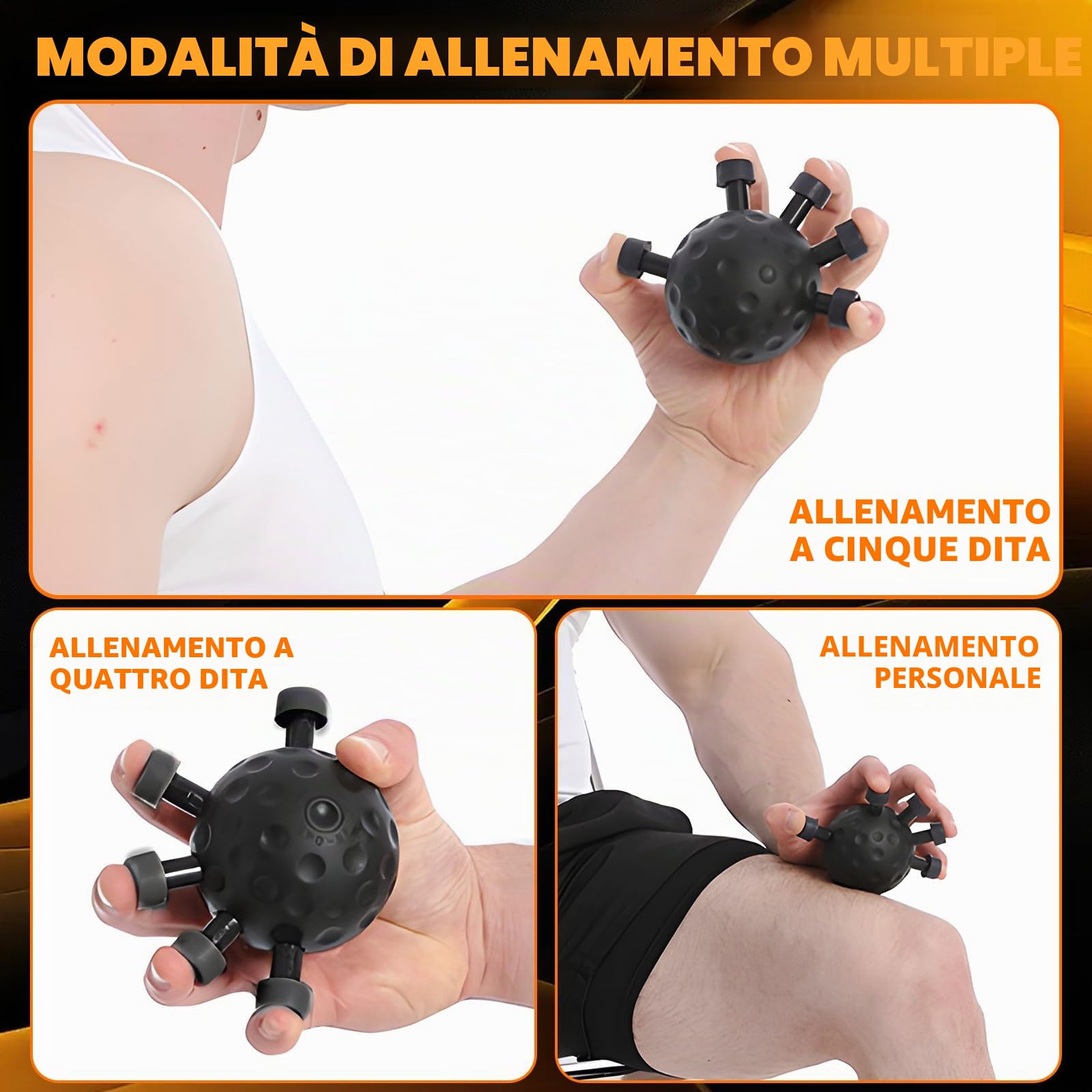 Rafforzatore Delle Dita, Allenamento Mano e Dita, Pallina per Rinforzare Avambraccio, Allenamento Avambraccio, Finger Grip Strengthener Per e allenamento sportivo