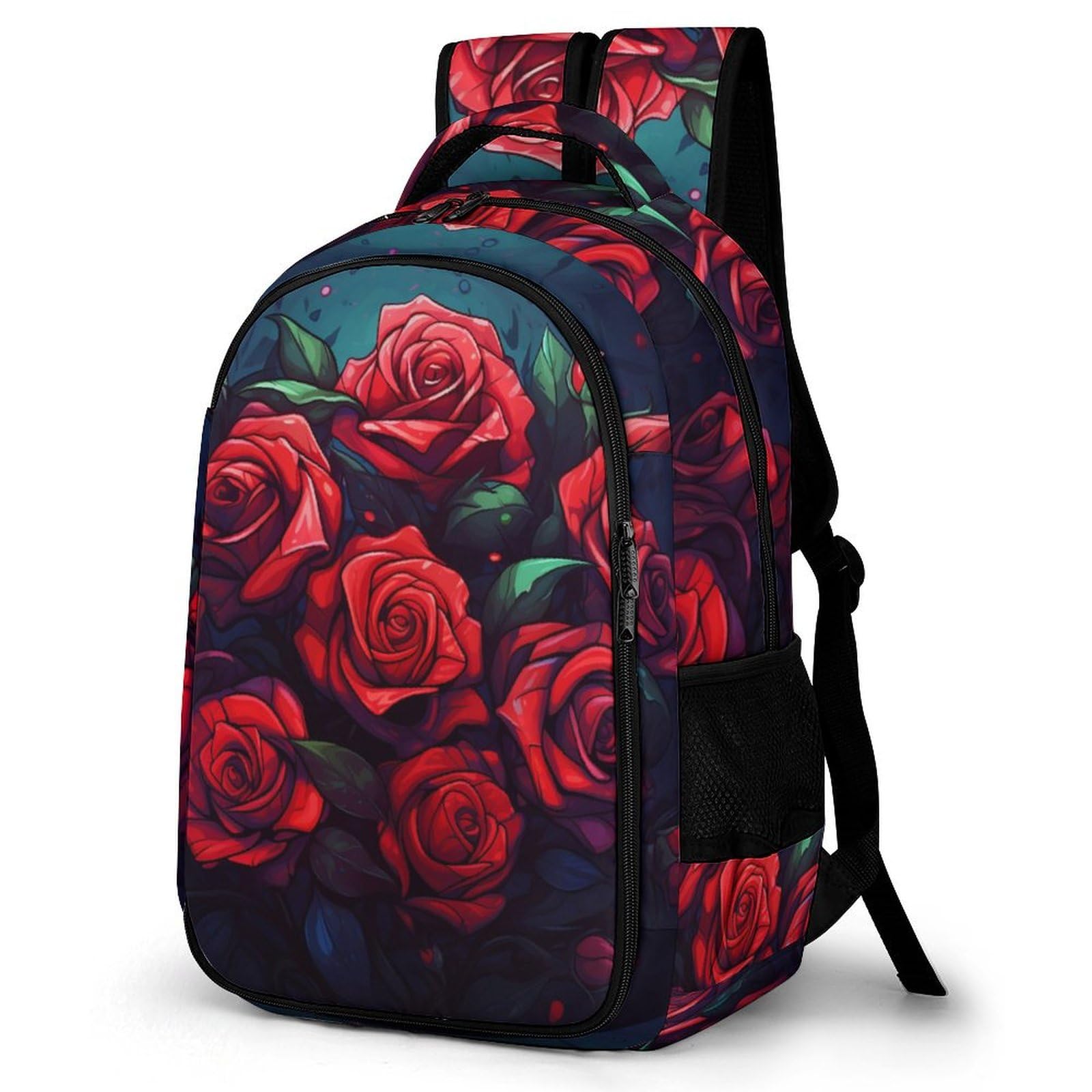 Tpisli Boys Style-9 School Backpack For Schoolchildren Roses School Bags Flower Roses Backpack For Teenage Girls Lightweight Rucksack Water Resistant Bookbag Daypack