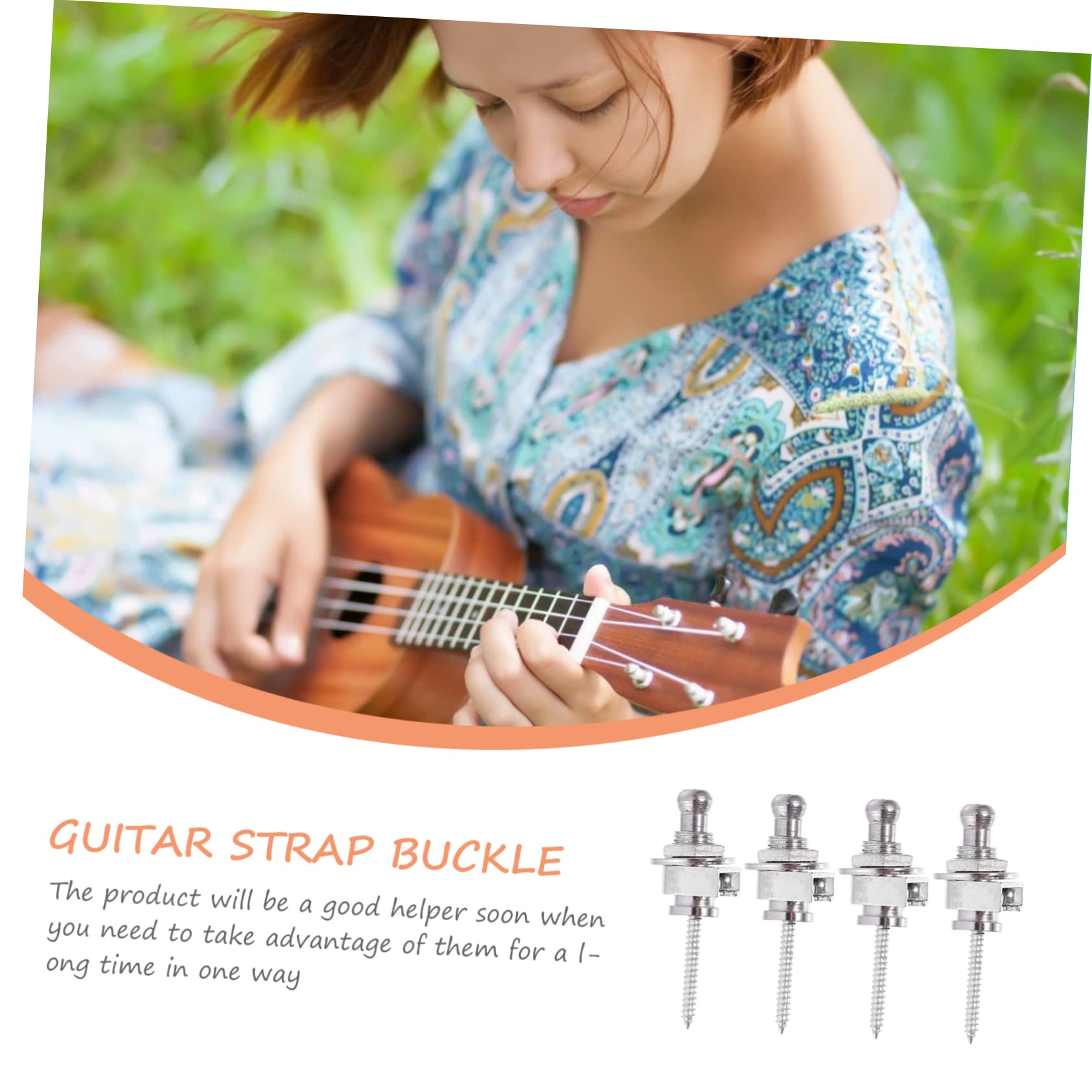 ERINGOGO 10Pcs Guitar Strap Locks Silver Locking Buttons for Acoustic Electric Folk Guitars Ukuleles Slip Design Easy Installation Secure Fit for Safe Playing