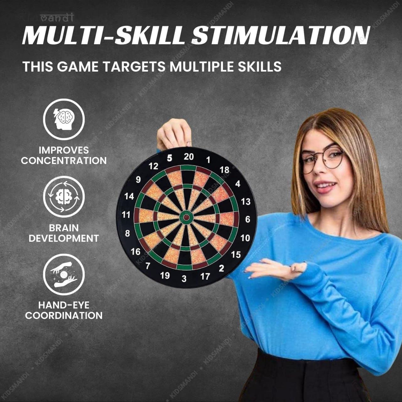 AK'S Venture Magnetic Dart Board Game for Kids & Adults | 13 Inch Safe Dartboard Set with 6 Strong Magnetic Darts | Indoor Outdoor Wall Game Toy for Boys Girls 5+ | Family Party Gift 4