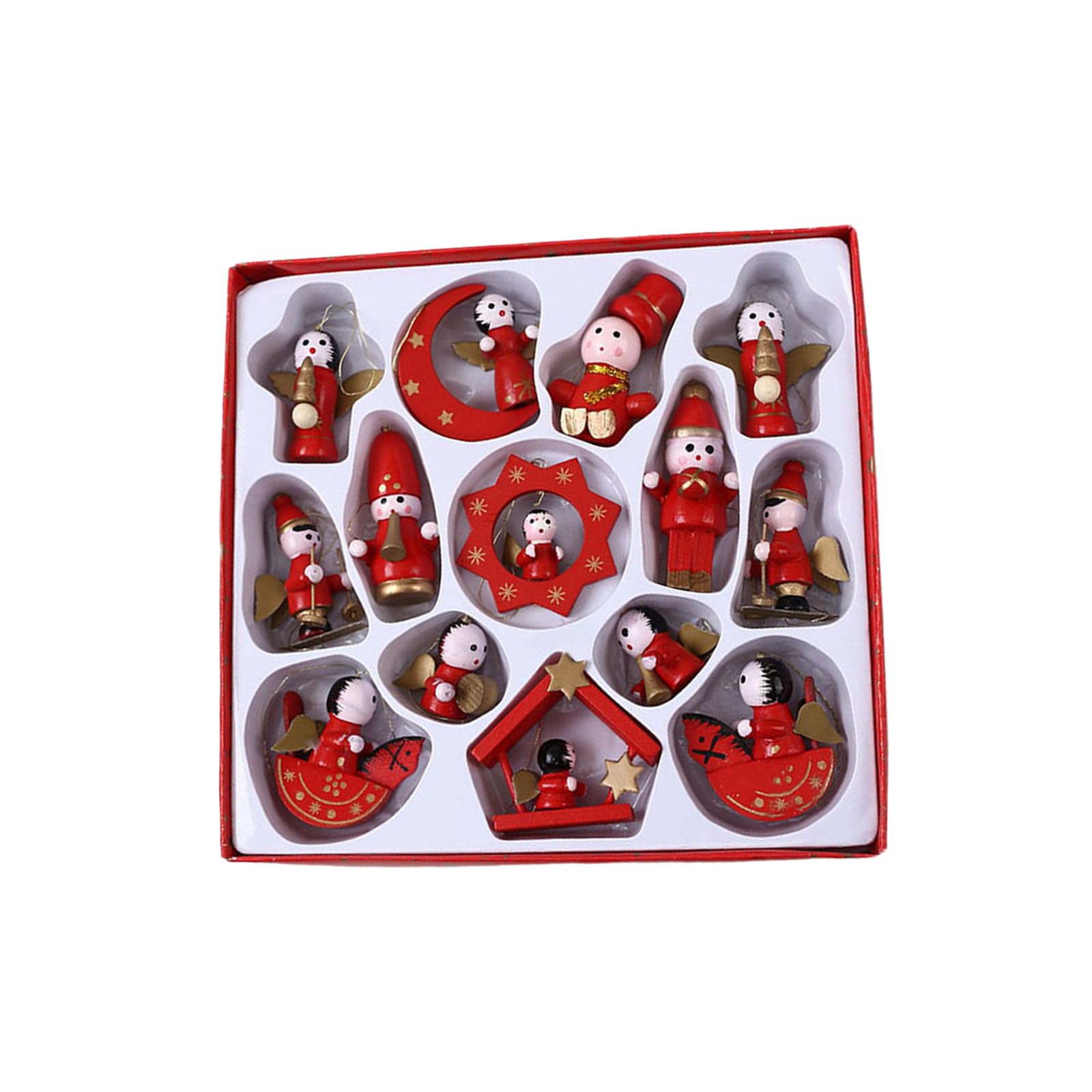 Christmas Tree Decorations Wooden Doll Ornament Snowman Hanging Pendant for Home Party and Holiday Tree Decoration