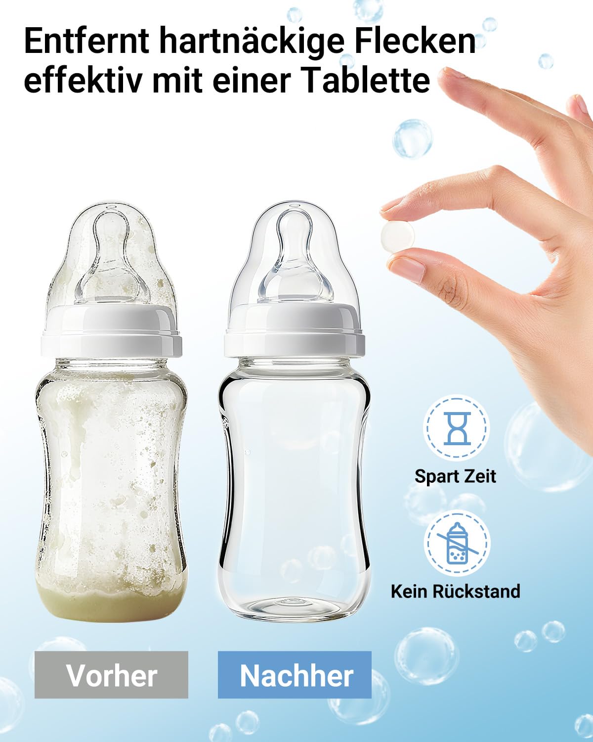 Bear Offizielle Flaschenreinigungs-Tabletten, 180 Stück – Reinigungstabletten für Bear und alle gängigen Flaschenreiniger, leistungsstark gegen Milchreste - 5