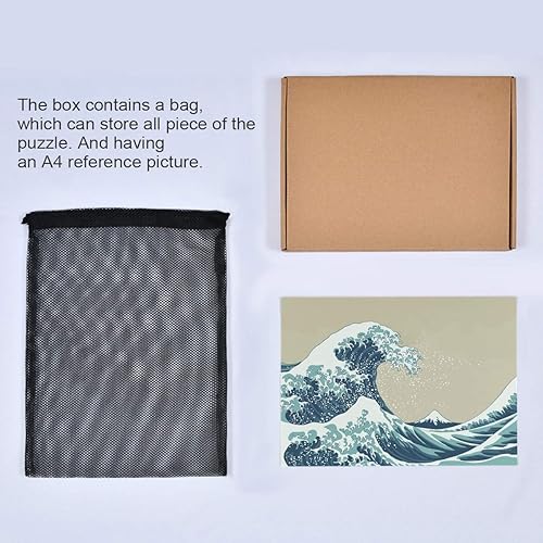 Miniatura 7 de VIKKO Rompecabezas japonés de olas azules de 500 piezas para adultos y niños, 20 x 15 pulgadas, juguetes de inteligencia de bricolaje en casa