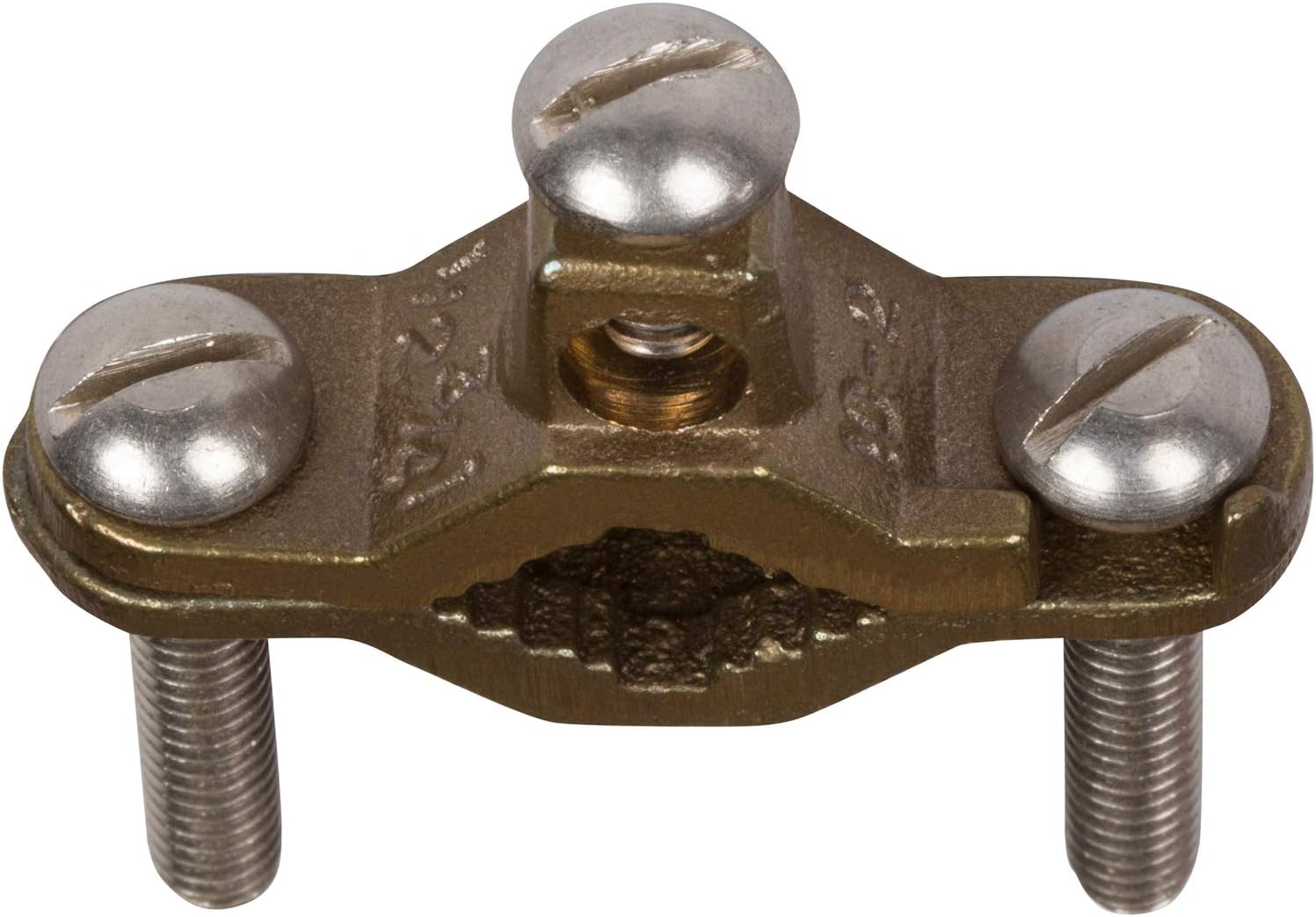 Morris Products Direct Burial Copper Ground Pipe Clamps – For Connecting Grounding Electrodes to Water Pipes, Tubing, Ground Rods – 2-10 Wire Range, 4-1/2-6” Water Pipe Range, 5/16-18 Screw Thread