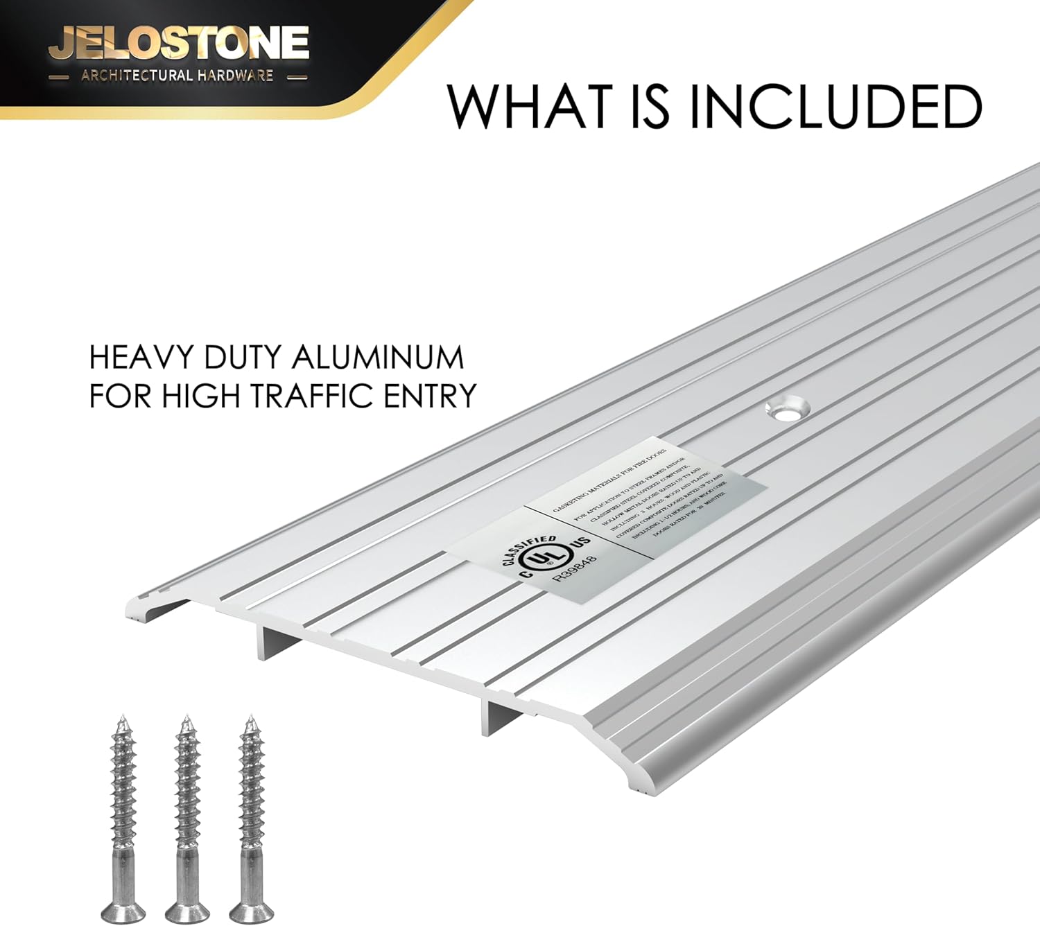 Heavy-Duty Aluminum Door Threshold (Mill Aluminum)- 6''W x 1/2''H x 36''L - Door Saddle- ADA accessible Barrier Free- Fire Rated- Door Thresholds for Exterior Doors, B305A