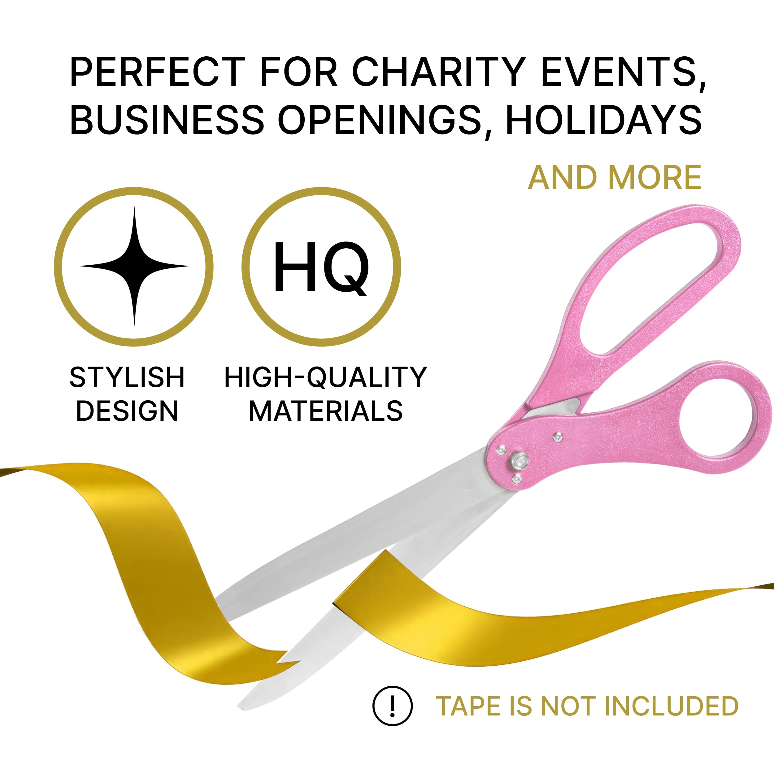 Kit gigante rosa para corte de cinta – Tijeras ceremoniales de 25 pulgadas, kit de gran apertura, tijeras grandes, ceremonia de corte de cinta, tijeras rosadas para decoración de eventos