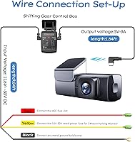 Vista 4 de Kit de cableado de cámara de salpicadero USB C con detección de radar de microondas, kit de cableado de 12V-24V a 5V/3A, adaptador de cámara
