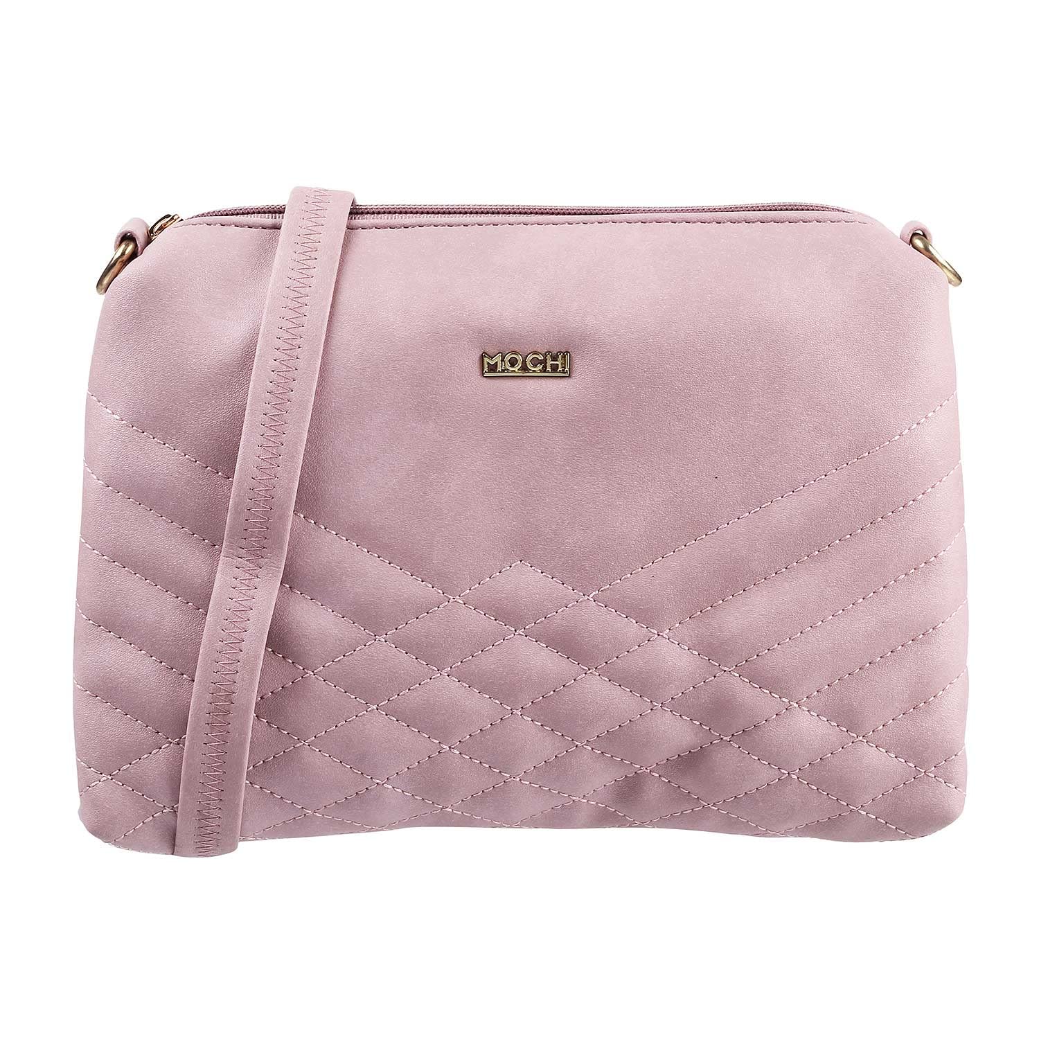 Mochi Women Pink Zip Top Sling Bag (66-7549) (B09W192NZY) Amazon Price History, Amazon Price Tracker