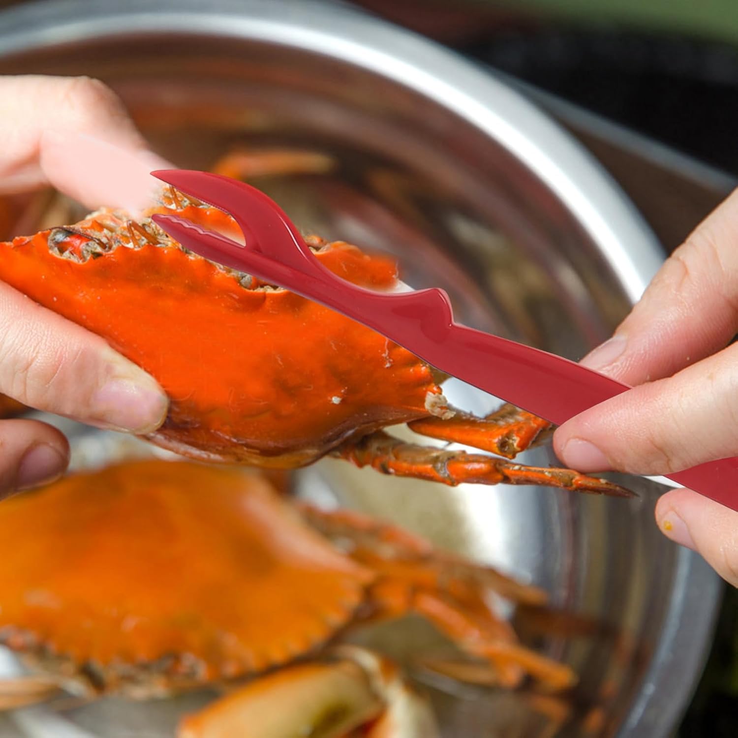 KICHOUSE Seafood Tools Crab Eating Set with Forks Picks and Crackers for Crab and Lobster Lovers Includes Steel Needles and Plastic Picks