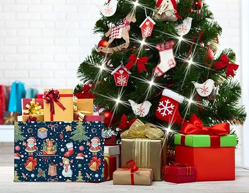 Miniatura 222 de Cesta de almacenamiento rectangular con asas, cesta de almacenamiento plegable, caja de libros, cesta de regalo (calabaza enojada)