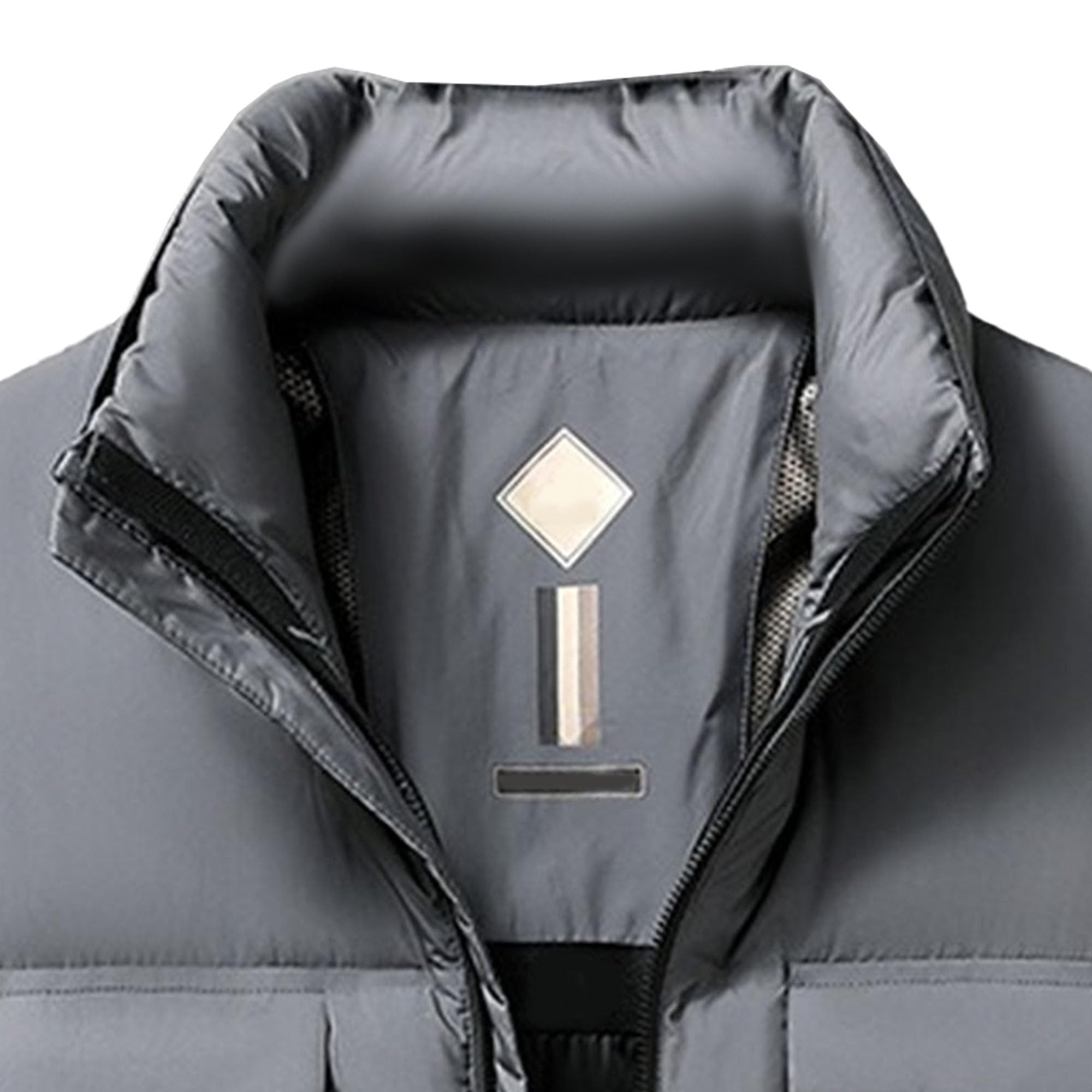 Doudoune courte à col montant pour homme - Décontractée - Chaude - Épaisse - Hiver - Fermeture éclair - Manteau d'affaires en duvet