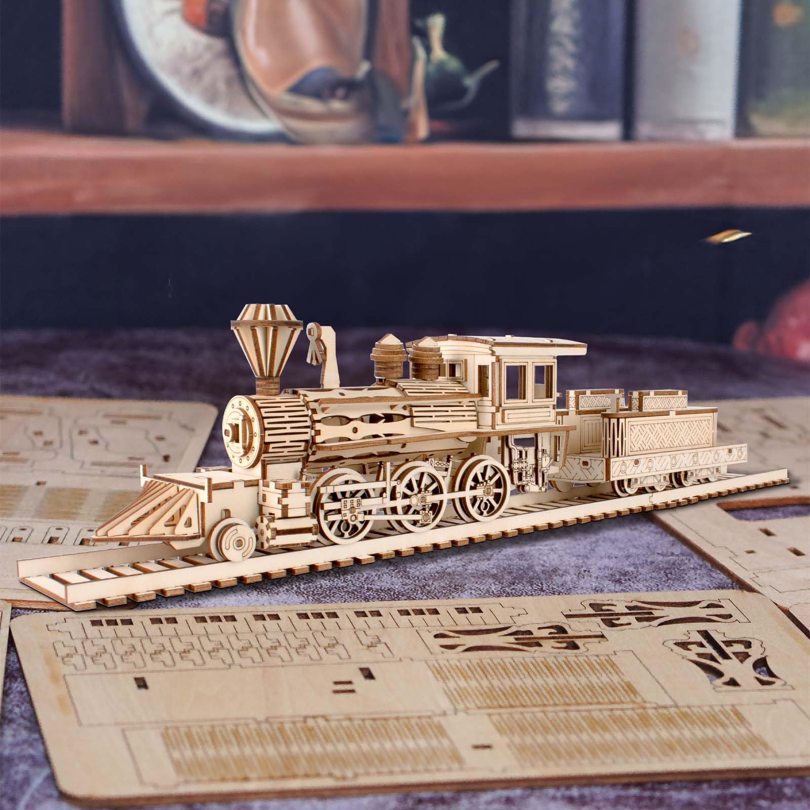 Comfoyar Puzzle 3D Treno Vapore, DIY Costruzioni Legno, Modellismo Costruire Adulti, Kit Fai Da Te Creativo Modellini, Decorazioni Casa e Regali Natale San Compleanno Valentino per Uomo