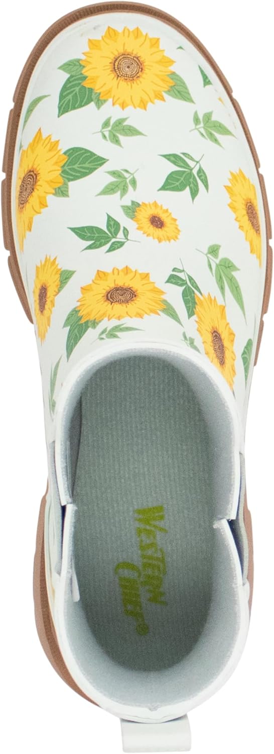 Western Chief Women's Waterproof Chelsea Ankle Rain Boot with Elastic Gore and Rubber Lug Outsole – Stylish and Functional for Rainy Days