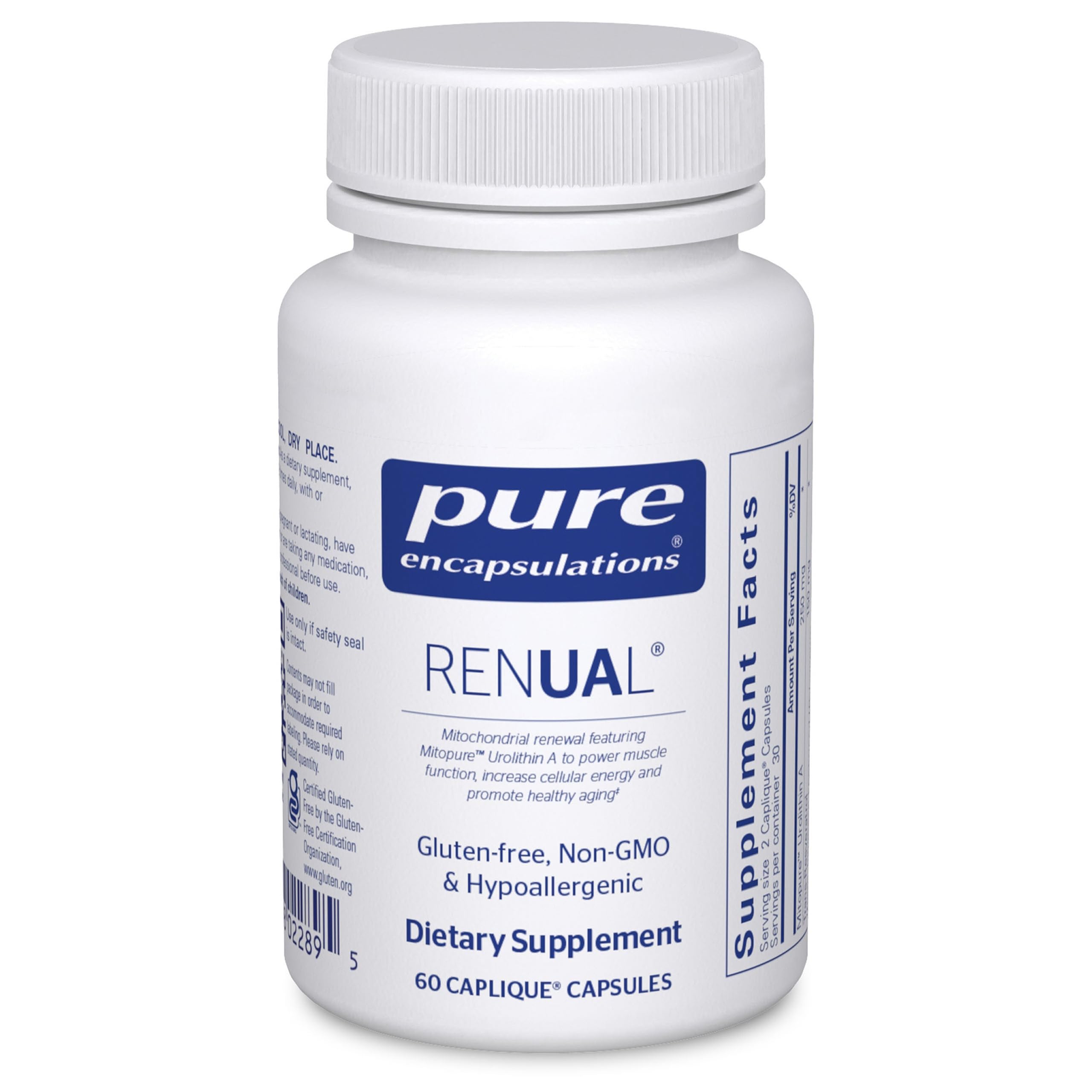 Pure Encapsulations Renual | Urolithin A Supplement | Support for Muscle Function, Cellular Energy Production, Mitochondrial Health, and Healthy Aging* | 60 Caplique Capsules
