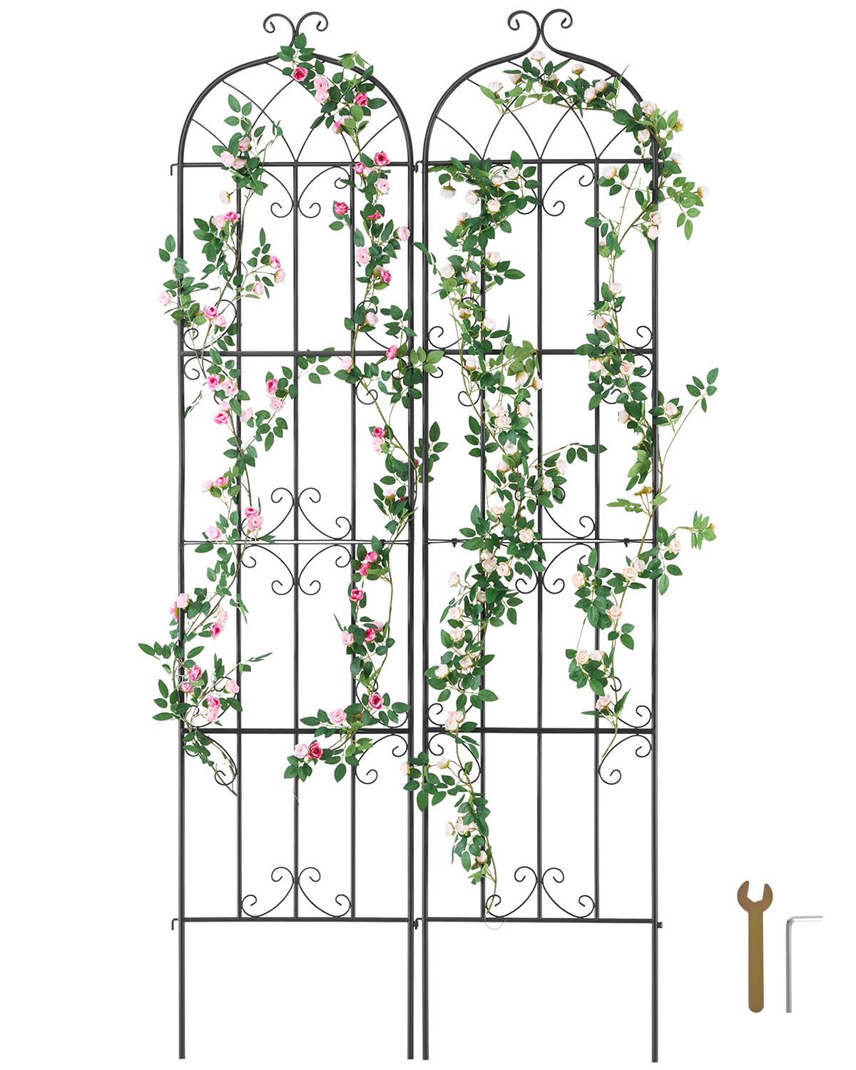VEVOR Garden Trellis 2-Pack Black