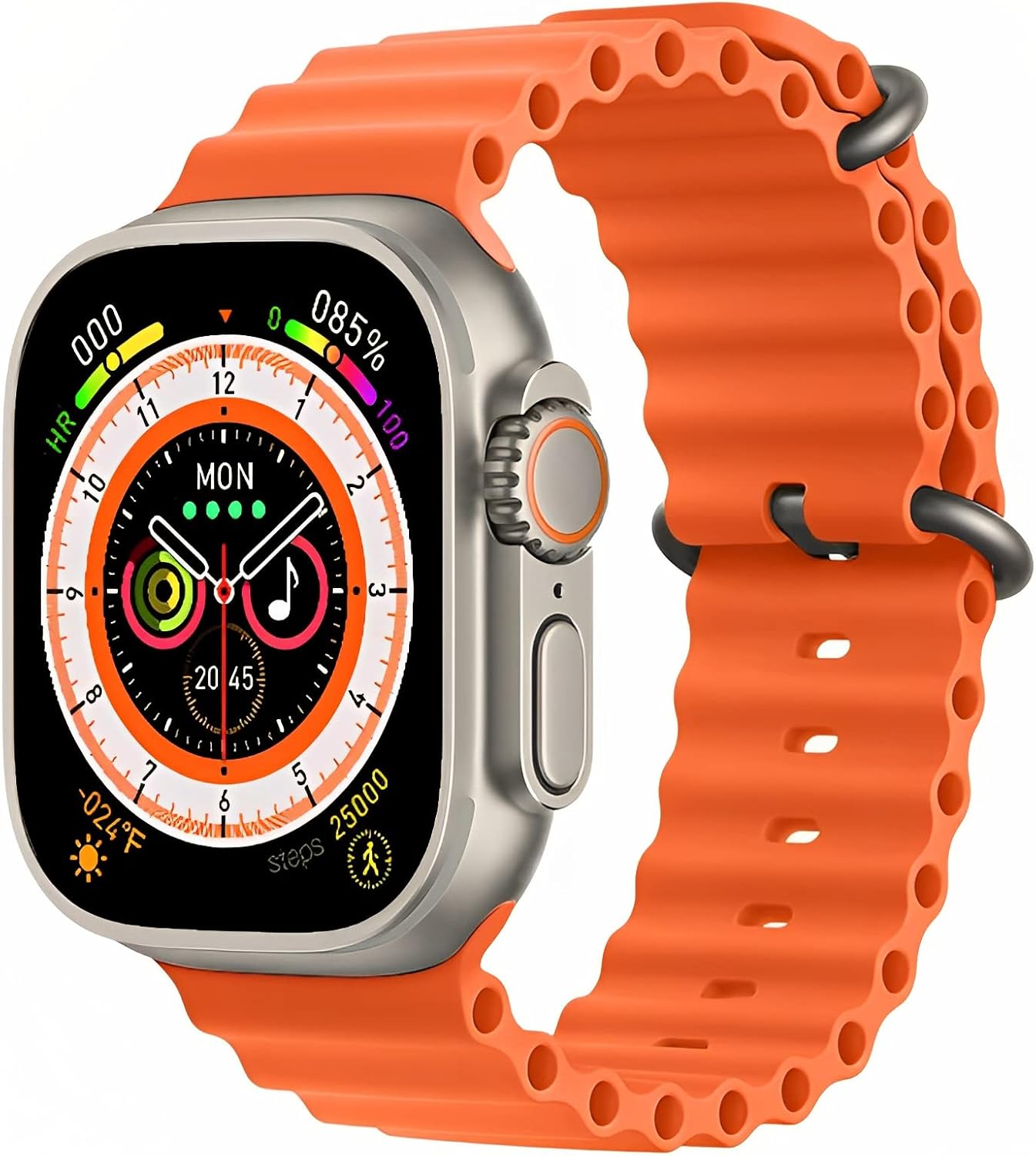 Reloj Inteligente H10 Ultra Inteligente de 45mm Waterprof IP68 NFC Llamadas Bluetooth 173 Modo Deportivo Reloj de Fitness para Android iOS Ideal para el Hombre y Mujer (Naranja)