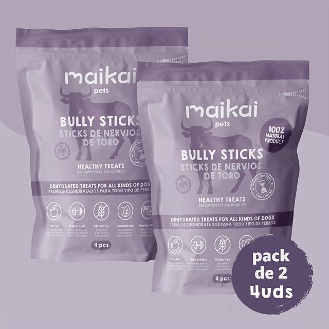 Foto 6 de 7 de MAIKAI Chuches Naturales para Perros Nervios de Toro Bajos en Grasa 2x4uds Snack Barf Saludable Mordedor…