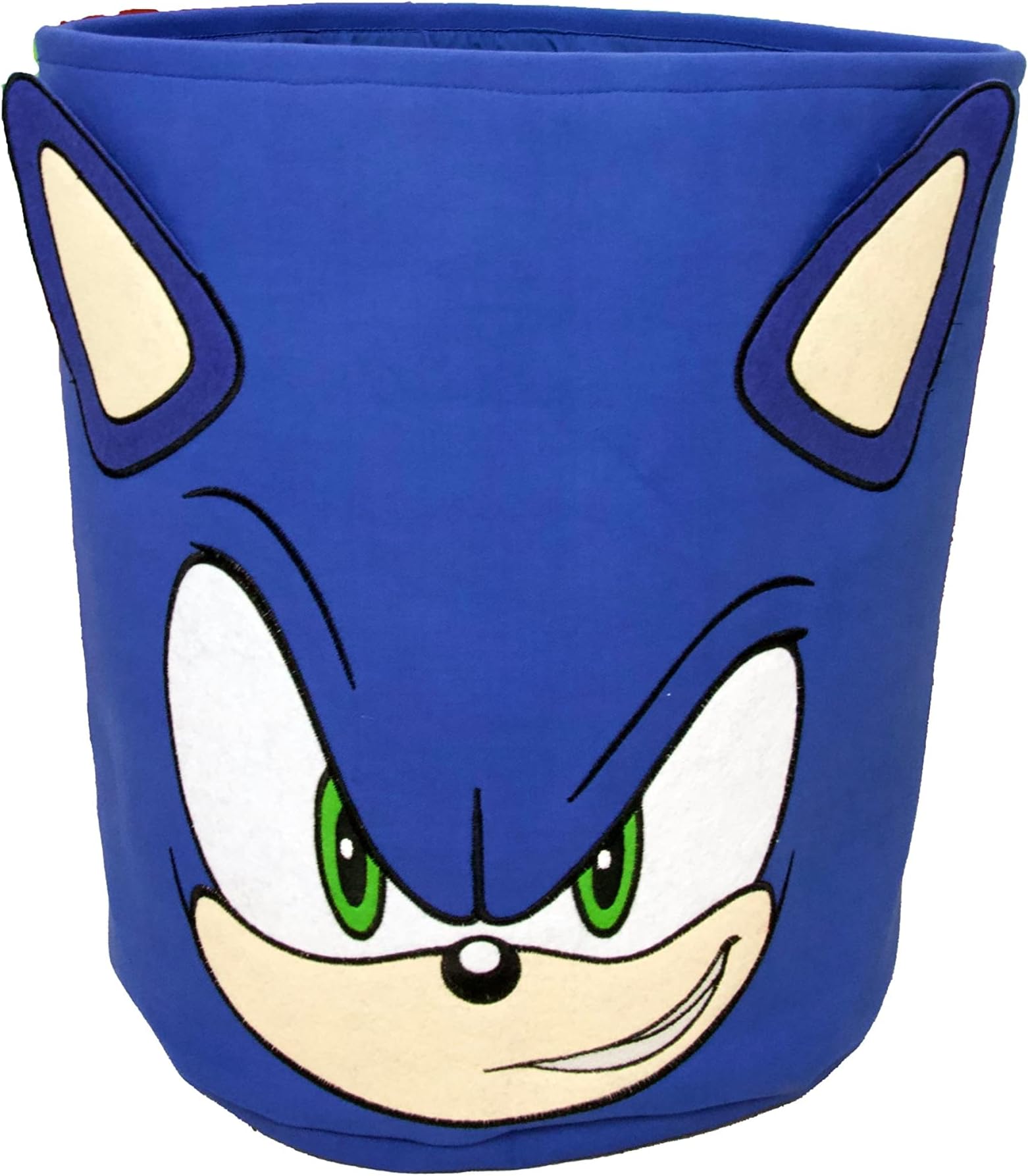 Character World Sonic the Hedgehog Official Storage Bin | Sonic Head Design, Toy Box Laundry Basket | Organiser For Children's Bedroom, Kids Playroom | 38 x 31 x 31cm Cotton Canvas