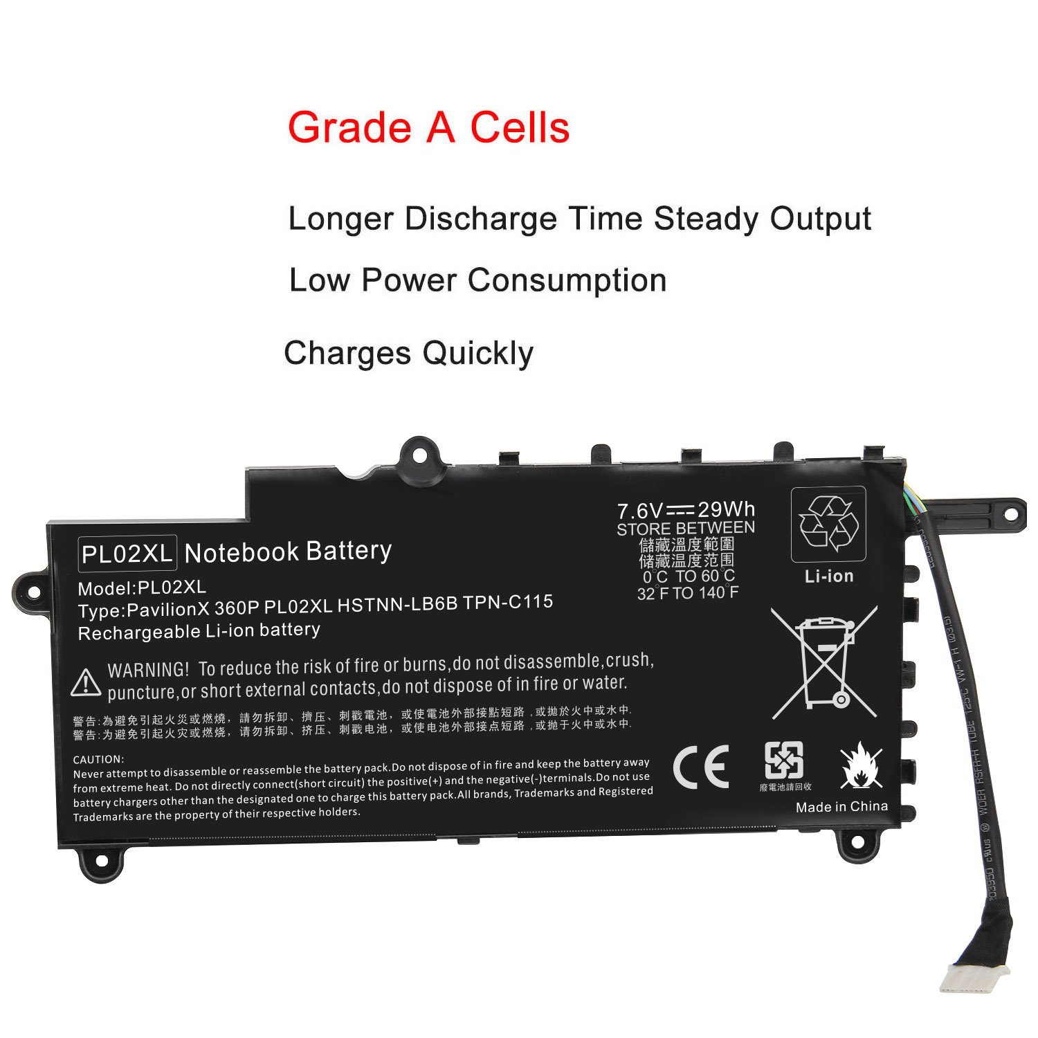 Notebook batterij voor HP Pavilion X360 11-n series PL02XL 7.6V 29Wh {LBHQ102C} * Accu Batterij Laptop HP Compaq - | Because we love your devices