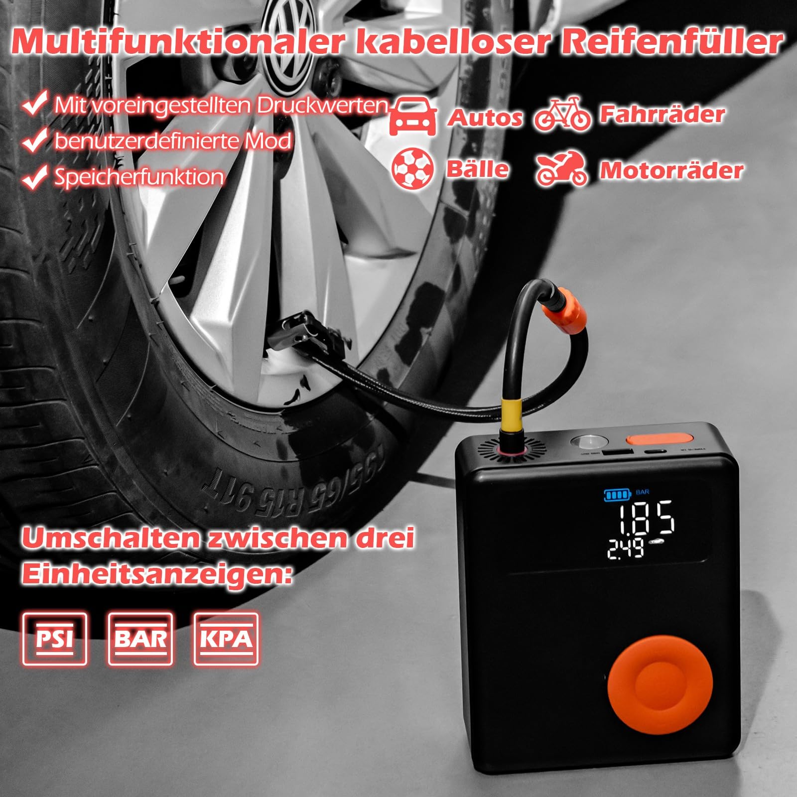 GYMAX Arrancador de Baterías para Coche, 2000A, 12V (para Motores de hasta 8.0L de Gasolina o 5L de Diésel), Arrancador de Coches Portatil con Carga Rápida USB y Linterna LED de Emergencia