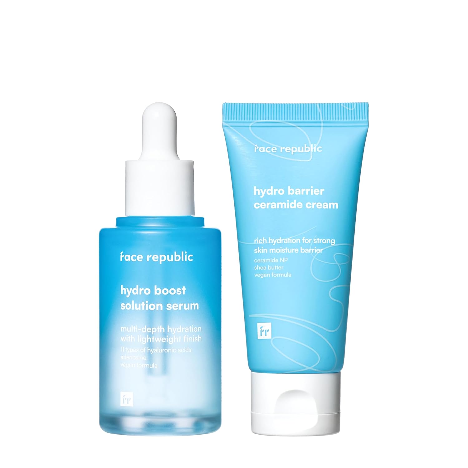 Face Republic Extra Hydration - Hydro Boost Solution Serum + Hydro Barrier Ceramide Cream | Dry, sensitive skin
