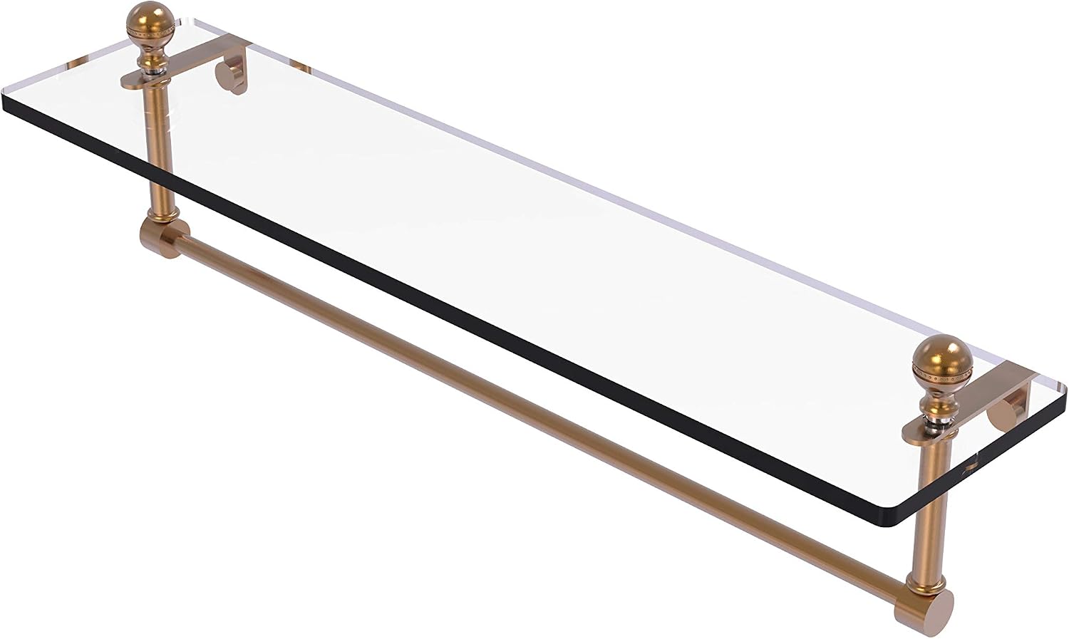 🛒 Crazy Deals Allied Brass MA-1/22TB-BBR Mambo 22 Inch Vanity Integrated Towel Bar Glass Shelf, Brushed Bronze