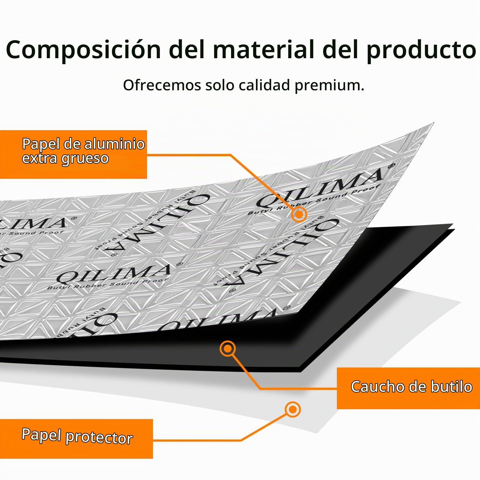 QILIMA Placas de insonorización para coche de 3,3 m², alfombrilla de butilo