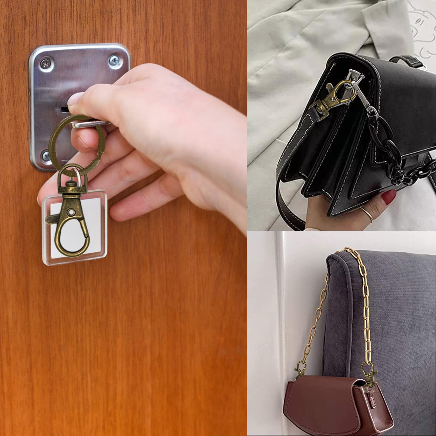 Set 60 Pezzi Moschettoni E Portachiavi - 5 Colori, Anelli 25 Mm - Per Fai Da Te, Borse, Collari Animali - Foto 8