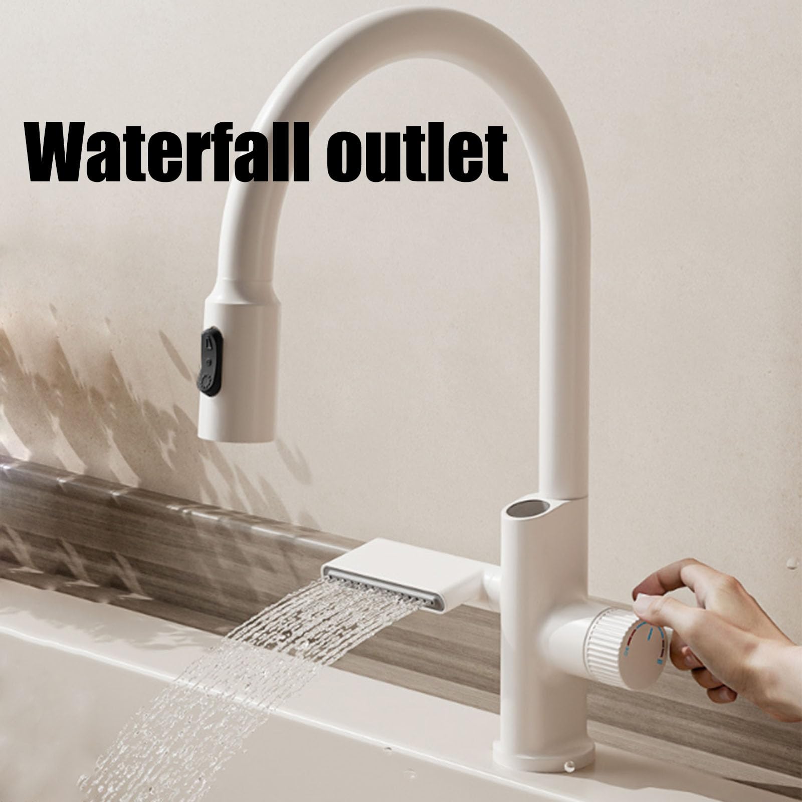 Grifo pulverizador extraíble de una sola manija para fregadero de baño, cocina y uso en caravanas