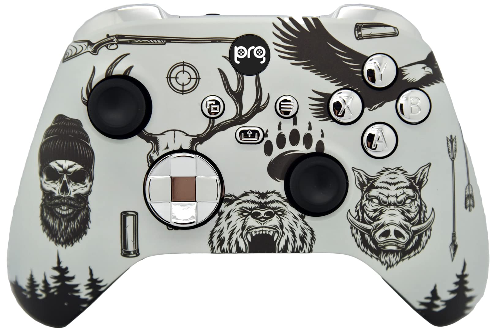ProControllers LLC Hand Airbrushed Fade Custom Controller (Outdoorsman w/Silver Chrome Inserts)