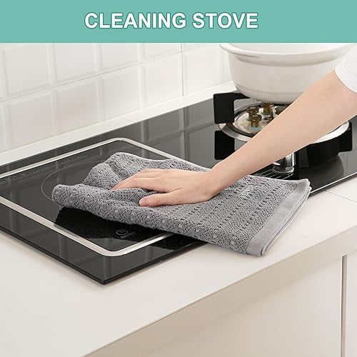 Miniatura 5 de SALAS Toallas de cocina para cocina, toallas de mano de algodón a granel, paños de cocina a cuadros de 390 GMS para secar platos con lazo para