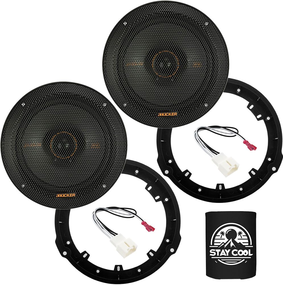 KICKER Speakers 6.5 inch for Ford Bronco Sport 2021-2024 Upgrade Kit – Pair of KS Series with Adapters and Harness, Coaxial 6 1/2 Car Audio Front or Rear Door Speaker KSC650, 51KSC6504 KICKER Speakers 6.5 inch for Ford Bronco Sport 2021-2024 Upgrade Kit – Pair of KS Series with Adapters and Harness, Coaxial 6 1/2 Car Audio Front or Rear Door Speaker KSC650, 51KSC6504