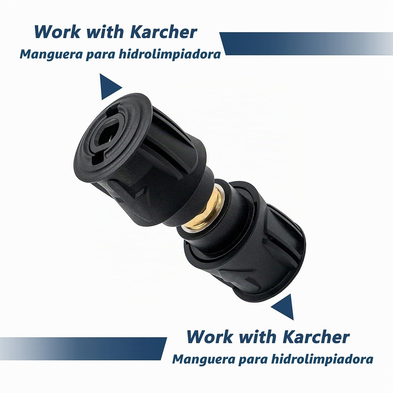 DERASL Accesorios para limpiadoras de alta presión: conector rápido de doble cabezal de alta presión Karcher, adaptador de conexión de manguera 2 bolsas