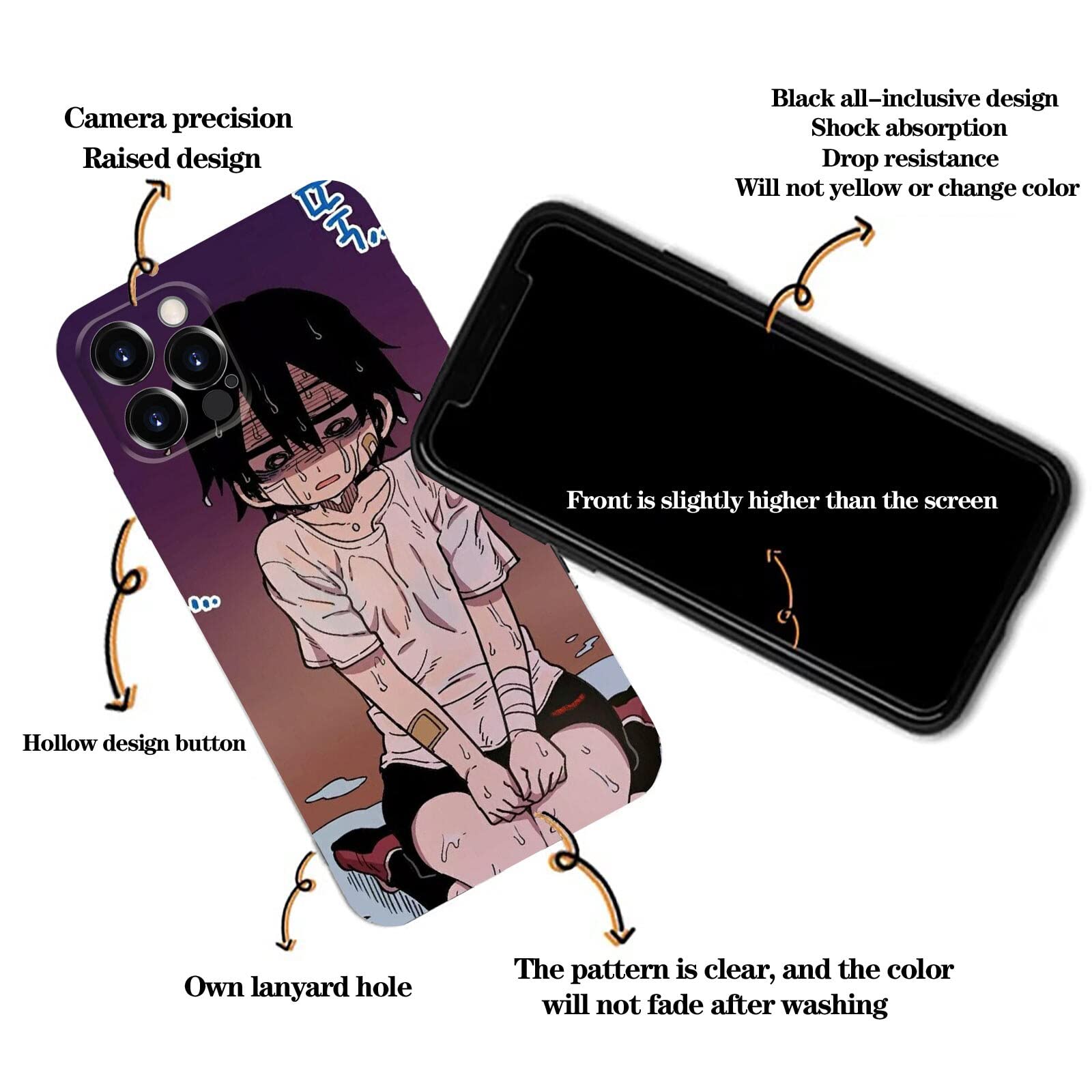 HXUANXUAN Capa de celular macia IMD Anime de mangá japonês Suicide